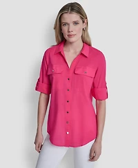 Dkny Women's Collared Neck Shirt