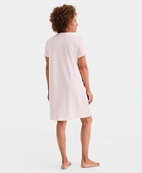 Charter Club Women's Cotton Essential Short-Sleeve Henley Sleepshirt, Macy's Exclusive