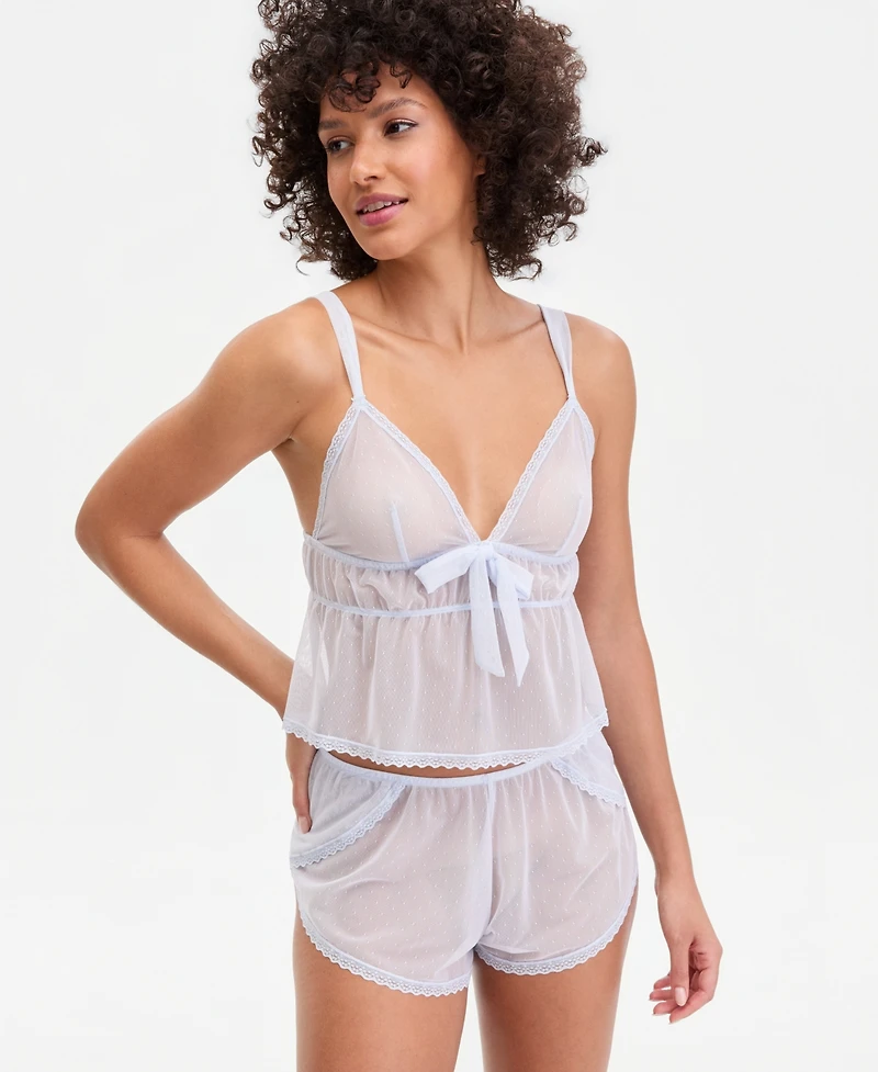 I.n.c International Concepts Women's Dot Mesh Tank and Shorts Set, Macy's Exclusive