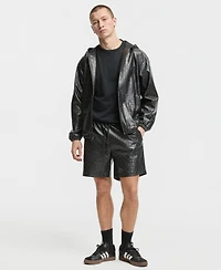 Mode of One Men's Pleather Full-Zip Hoodie, Macy's Exclusive