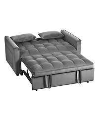 Clihome 3 in 1 Convertible Sleeper Sofa Bed,Modern Pull Out Couch Bed, Adjustable Backrest,Dark Grey