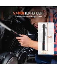 Mecale Rechargeable Led Pen Light, 5.9", 300 Lumens, 3 Light Modes, Adjustable Focus, IP44 Waterproof