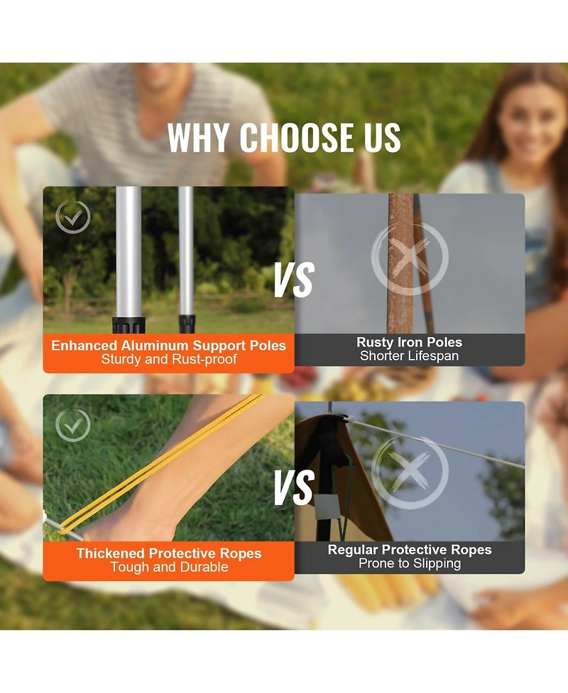 Mecale Car Side Awning, 4.6' x 6.6' Shade Coverage Vehicle Awning, PU3000mm UV50+ Retractable Awning with Storage Bag