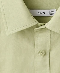 Mango Men's Short Sleeve Linen-Blend Shirt
