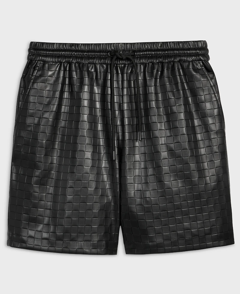 Mode of One Men's Checkerboard Pleather Shorts, Macy's Exclusive
