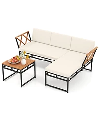 Slickblue L-Shaped 3-Piece Outdoor Furniture Set for Poolside and Porch