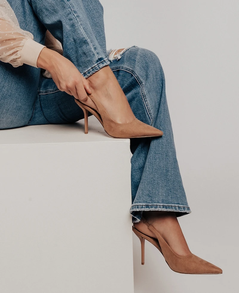 Journee Collection Women's Elenney Pointed Toe Slingback Pumps