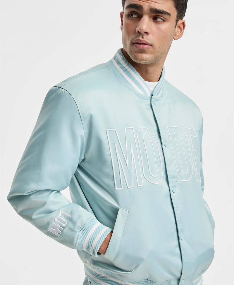 Mode of One Men's Relaxed-Fit Logo Bomber Jacket, Macy's Exclusive