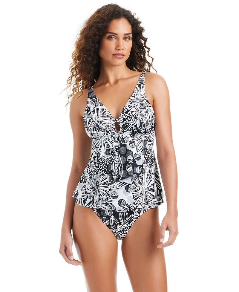 Beyond Control Women's Deep V-Neck Tankini Top