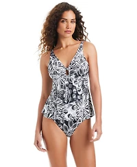 Beyond Control Women's Deep V-Neck Tankini Top