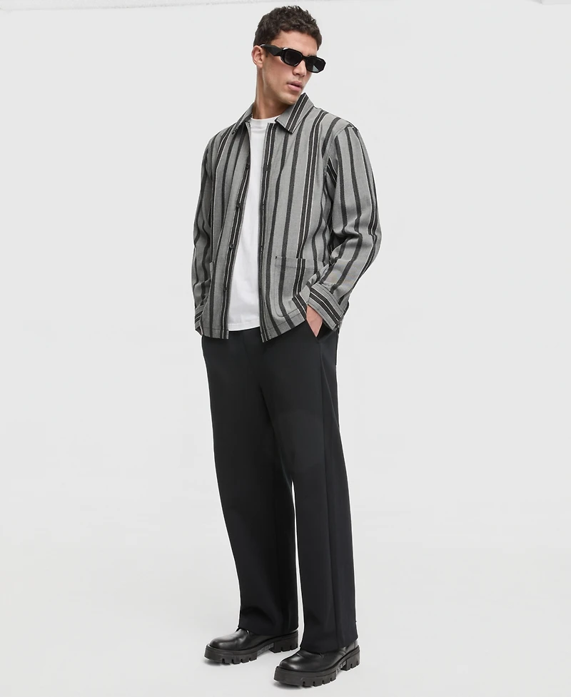 Mode of One Men's Relaxed-Fit Striped Overshirt, Macy's Exclusive