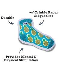JoJo Modern Pets Squeaking Pineapple Plush Sock Dog Toy – Whimsical Design, Soft & Durable for Fun, Engaging, and Interactive Playtime with Dog