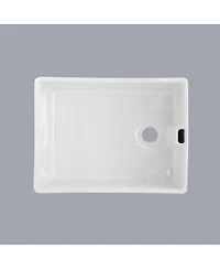 flynama 24x18inch White Ceramic Single Bowl Kitchen Sink High Temperature Firing Durable Easy Clean