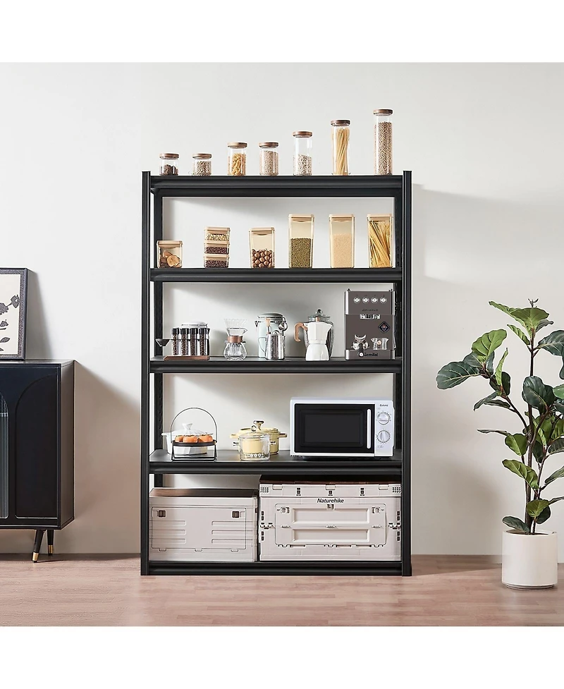 Mecale 5-Tier Garage Storage Shelves, 24"D x 48"W x 72"H, 3000 lb Capacity, Adjustable Metal Utility Shelving Rack, Black