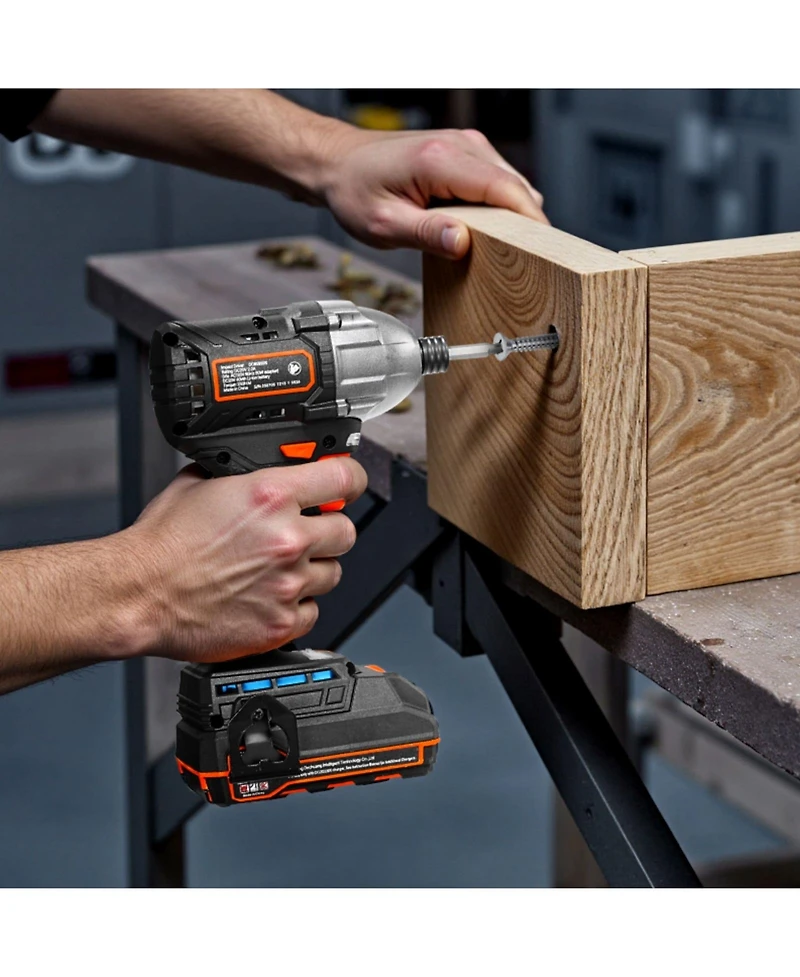 Mecale 20V Brushless 1/4" Impact Driver Kit, 2800 Rpm Max, Battery & Charger, 20 Bits, Led Work Light, Cordless Impact Driver