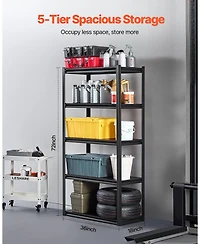 Mecale 5-Tier Garage Storage Shelves, 18"D x 36"W x 72"H, 2000 lb Capacity, Adjustable Metal Utility Shelving Rack