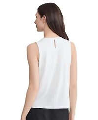 Jones New York Women's Pleat Front Crewneck Top