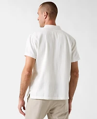 Guess Men's Cotton Castro Linear Woven Short-Sleeve Shirt