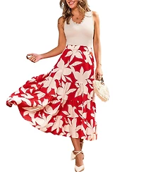 Cupshe Women's Hibis-Kiss Me Floral Midi Skirt