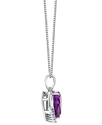 Macy's Amethyst (3-1/3 ct. t.w.) & Diamond Accent Pendant Necklace in Sterling Silver