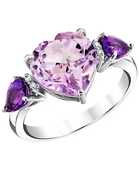 Macy's Pink Amethyst (3-1/3 ct. t.w.) & Pear Amethyst (3/4 ct. t.w.) Ring in Sterling Silver