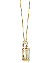 Macy's Aquamarine (1-9/10 ct. t.w.) & Diamond Accent Pendant Necklace in 10k Yellow Gold