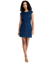 Donna Morgan Women's Sleeveless Crewneck Denim Mini Dress