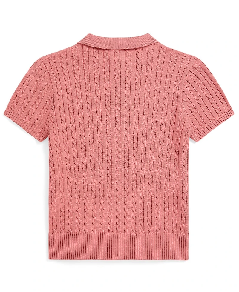 Polo Ralph Lauren Girls' 7-16 Mini-Cable Polo Sweater