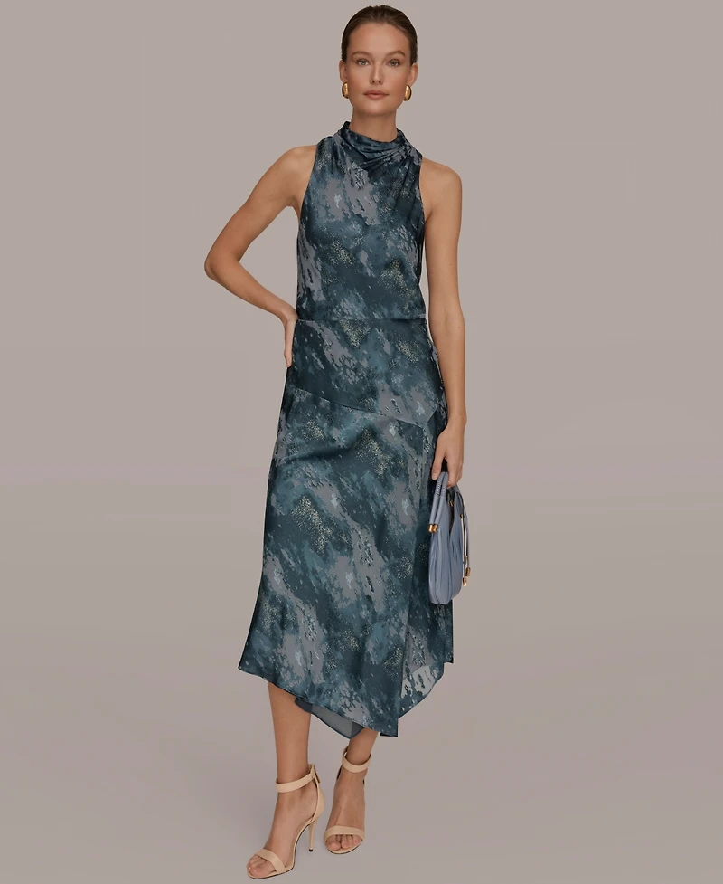 Donna Karan New York Women's Sleeveless High Neck Midi Dress