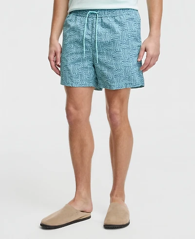 Mode of One Men's Zigzag Geo 5" Swim Trunks, Macy's Exclusive