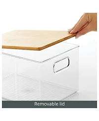 mDesign Plastic Kitchen Food Storage Bin with Lid, Medium - 4 Pack