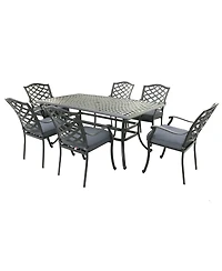 Mondawe 6 - Person 68" Long Aluminum Dining Set,6 Dining Arm Chairs & 1 Rectangular Table