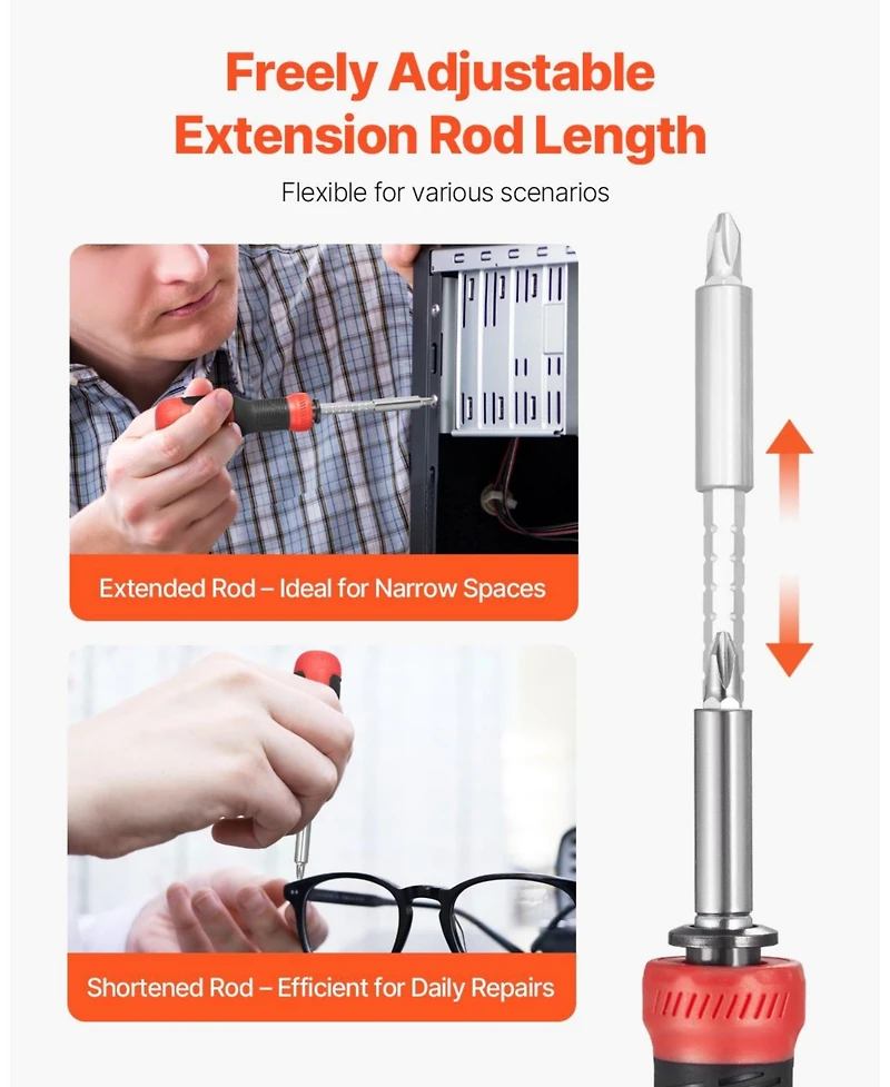 Mecale 13-in-1 Magnetic Screwdriver Set, Multi-Bit Mini Nut Driver, Phillips, Flat, Torx & Square Bits, Precision Repair Tool Kit