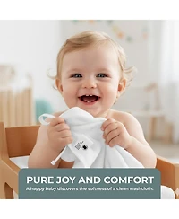 Sperric Baby Organic Washcloths, 10x10" Ultra Soft Absorbent Face Wash Cloths for Babies, Wash Cloth, Newborn Bath Towels, Holiday Gifts 6 Pack