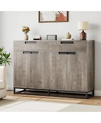 gaomon Kitchen Buffet Cabinet 55 Inch Large Modern Sideboard with 2 Drawers and 4 Doors, Coffee Bar Table for Dining Room