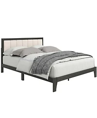 Homcom Queen Bed Frame with Headboard, Platform Charcoal