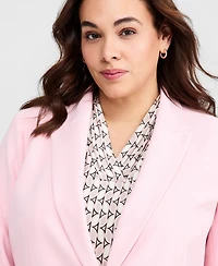 Anne Klein Plus Notched Collar One-Button Blazer
