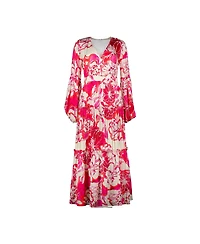 Ivonne Women's Puff Sleeve Floral Maxi Dress
