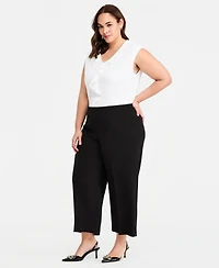 Anne Klein Plus Size High-Rise Wide-Leg Pants