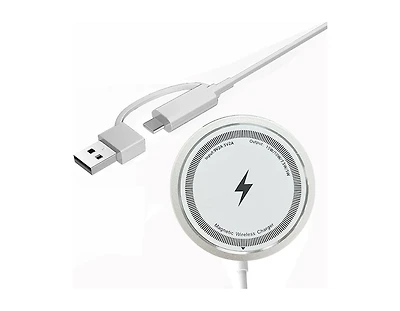 Risokeys 15W Max Fast Wireless Charging Pad, Magsafe Wireless Charger Compatible with iPhone 16/16Pro /16 Pro Max/iPhone 15/15Pro/15 Plus(White)