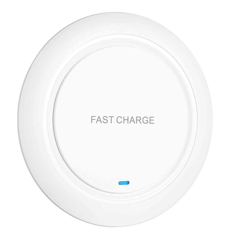 Risokeys Round desktop wireless charger, 15W maximum fast wireless charging pad, compatible with i-Phone 14, for Apple Huawei wireless charging,White