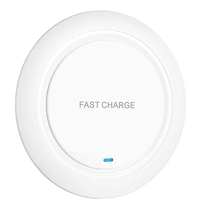 Risokeys Round desktop wireless charger, 15W maximum fast wireless charging pad, compatible with i-Phone 14, for Apple Huawei wireless charging,White