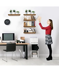 Sorbus 5 Pack 16 Inch Sorbus Long Floating Wall Shelves for Bedroom, Decor, Kitchen, Living Room - for Trophies, Frames