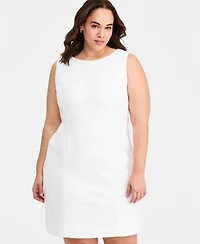 Kasper Plus Bonded Lace Sheath Midi Dress