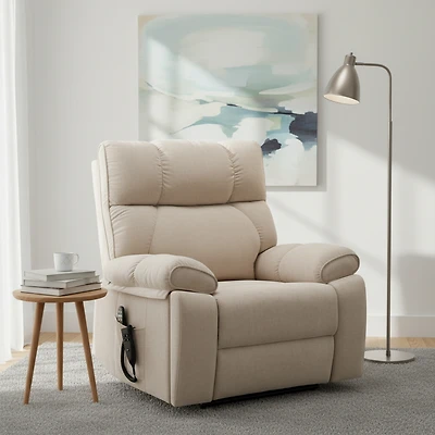 Clihome Heat Massage Dual Motor Infinite Position Up to 350 Lbs Large Electric Power Lift Recliners with Hidden Cup Holders