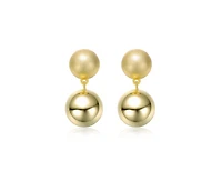 Rachel Glauber Elegant 14K Gold Plated Ball Drop Stud Earrings