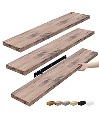 Sorbus 3 Pack (35"x9") Long Floating Wall Shelves for Bedroom, Decor, Kitchen, Living Room - for Trophies, Frames, Bookshelf