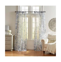 Elrene Home Fashions Westport Floral Tie-Top Sheer Window Curtain
