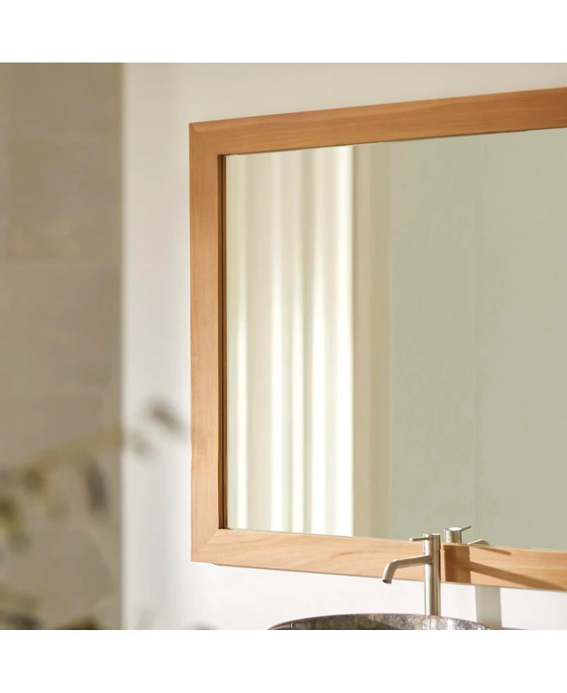 Tikamoon Solid Teak Wood Mirror 120x90 cm Wall Hanging Bathroom Living Room