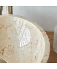 Tikamoon Marble Washbasin Hemisphere Above Counter Bathroom Washbowl Polished Cream